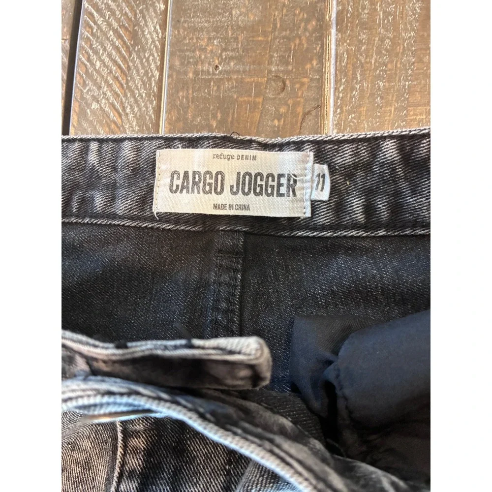 Refuge Denim Cargo Jogger Jeans Acid Wash Gray Utility Pants Womens 11‎